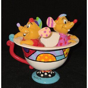 Enesco Romero Britto Disney Jaq and Gus in a Teacup Cinderella